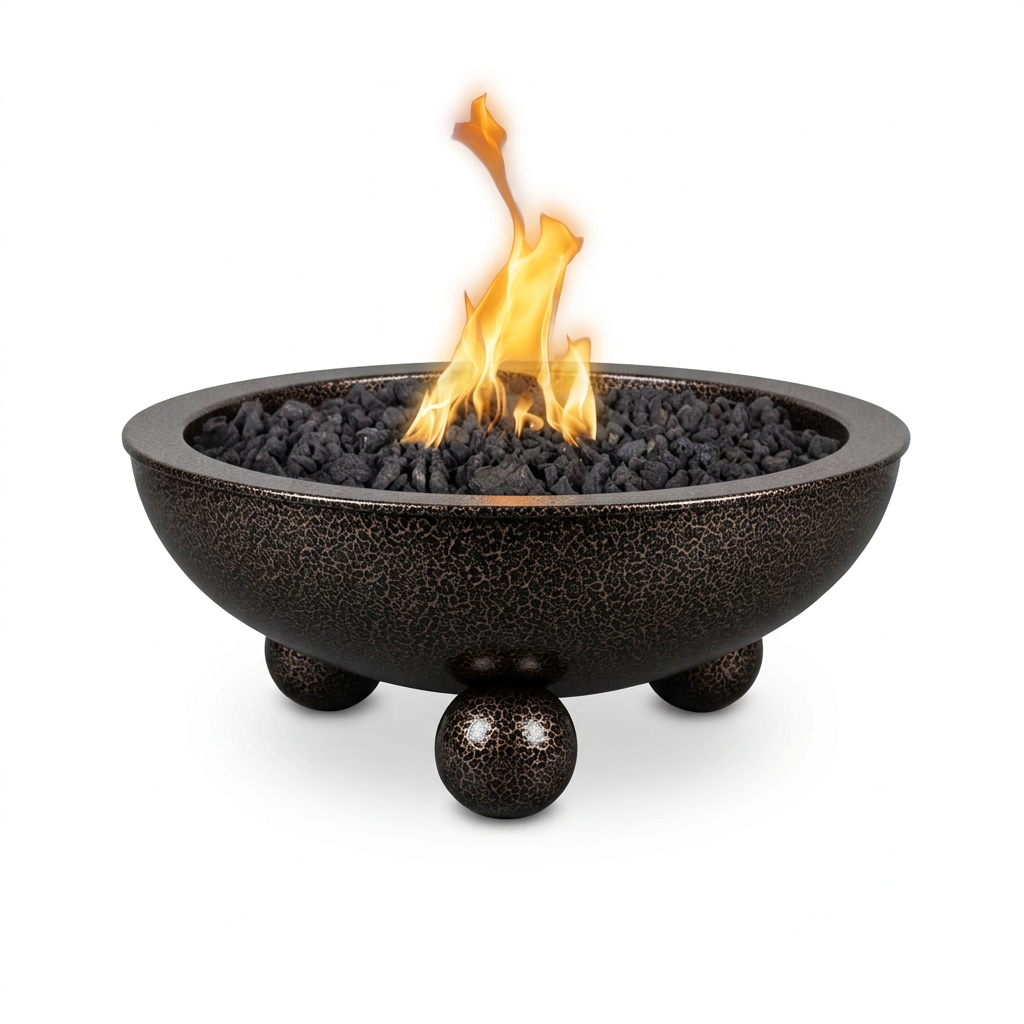 Sedona Fire Bowl with Round Legs in Copper Vein