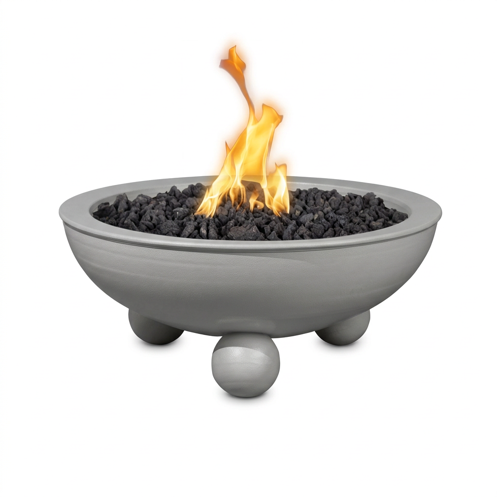 Sedona Fire Bowl with Round Legs in Pewter