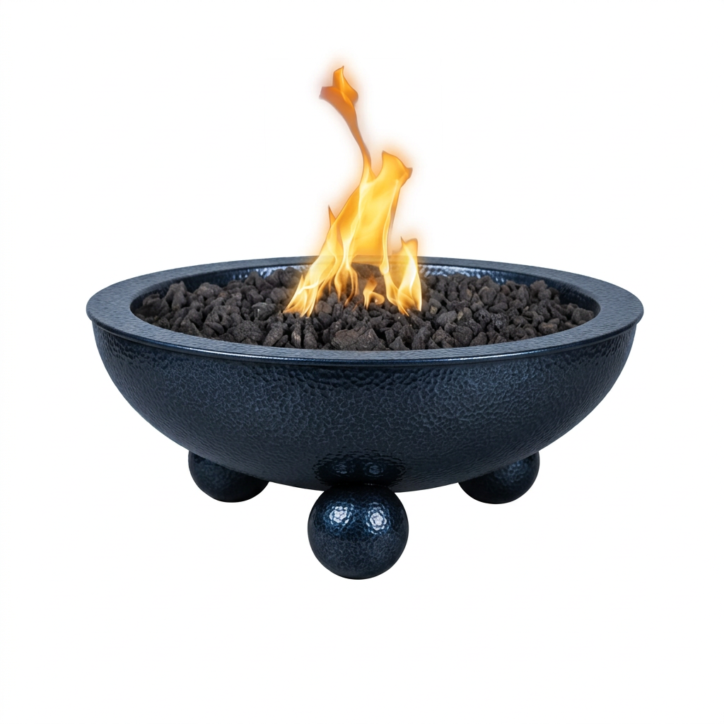 Sedona Fire Bowl with Round Legs in Sapphire Blue