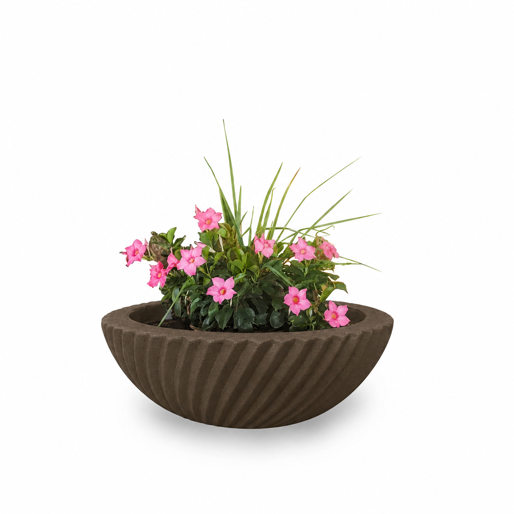 Sedona planter bowl in Chocolate GFRC