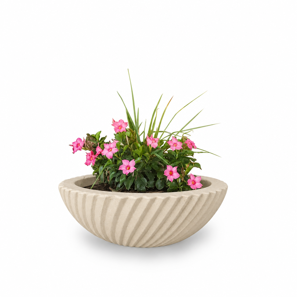 Sedona planter bowl in Vanilla GFRC