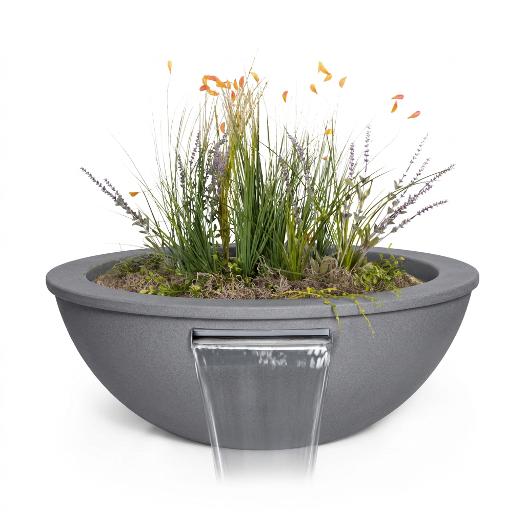 Sedona Planter & Water Bowl in Rock Gray