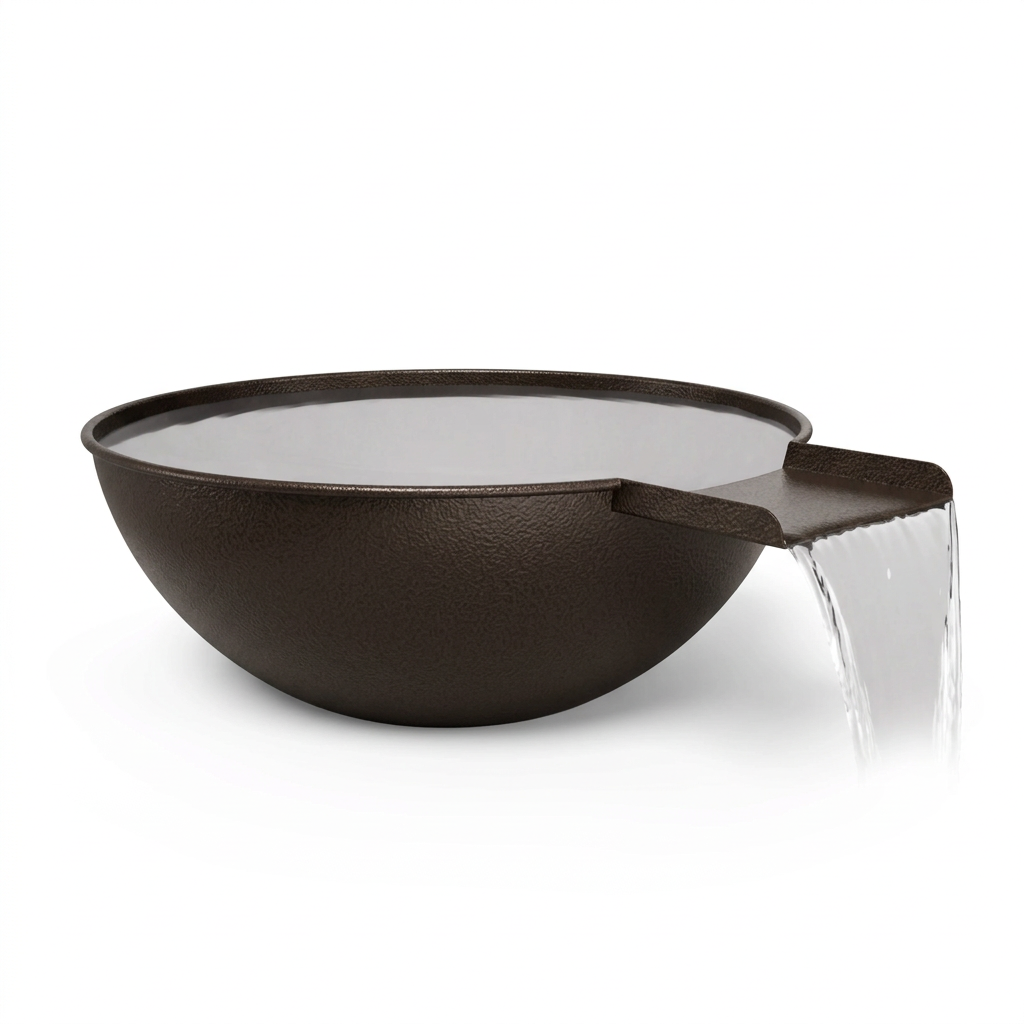Sedona water bowl in Bronze Hammertone