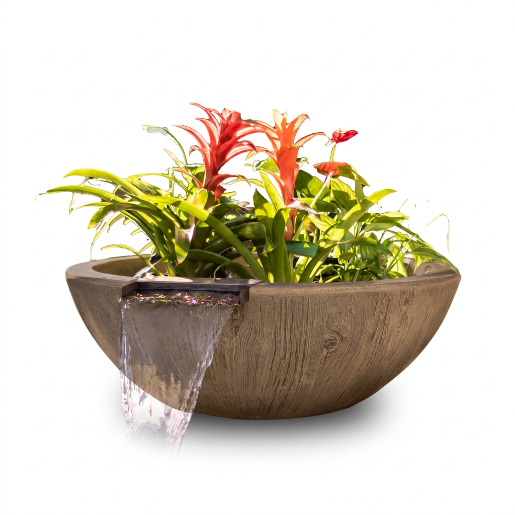 Sedona Woodgrain Planter and Water Bowl in Oak