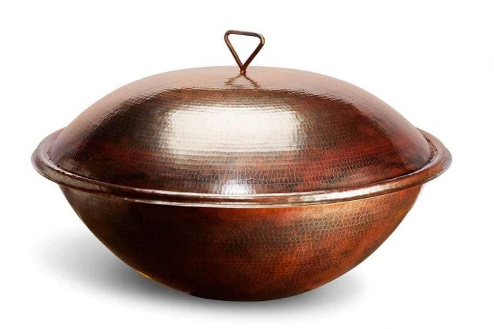 HPC - 31" Tempe Hammered Copper Gas Fire Bowl with Standard/Torpedo Penta Burner