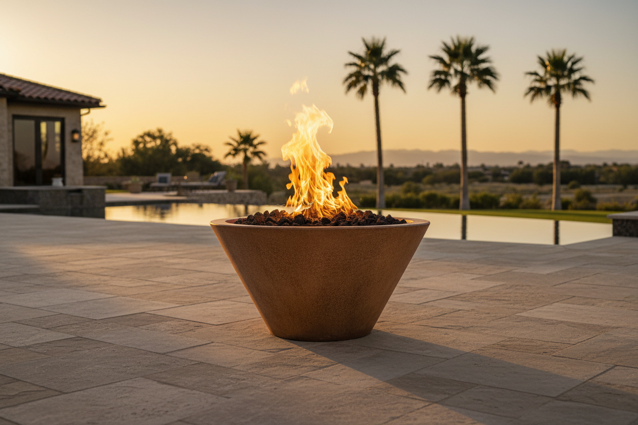 The Outdoor Plus - 48" Round Cazo Fire Bowl GFRC Concrete