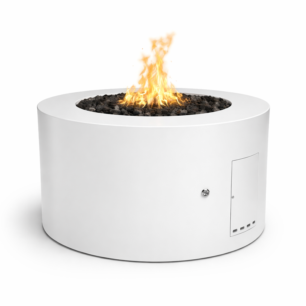 The Outdoor Plus Unity - Fire Pit – Powder Coated Steel - 24" Tall | White Powder Coat