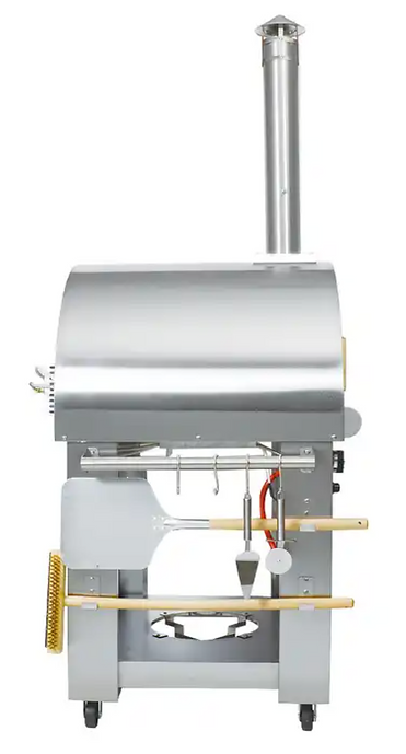 Kokomo 32 Inch Dual Fuel Gas or Wood Fired Stainless Steel Pizza Oven | KO-PIZZAOVEN-LP