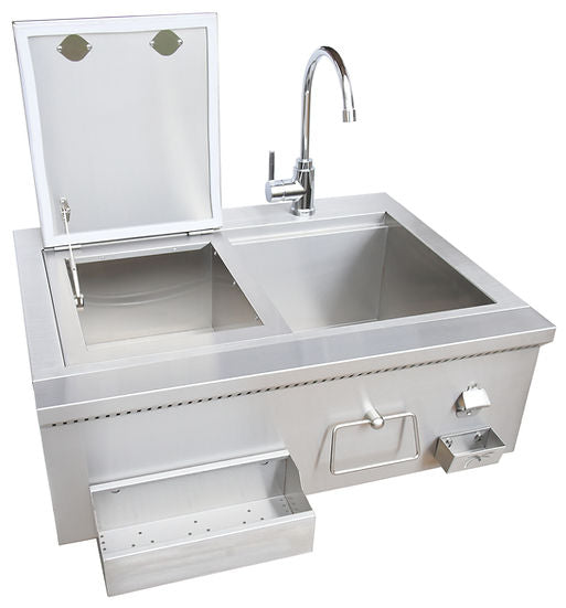 Kokomo 30" Built-In Bartender Cocktail Station With Sink Bottle Opener and Ice Chest | KO-30CKT-SNK