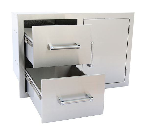Kokomo Outdoor Kitchen Stainless Steel Two Drawer - One Door Combo | KO-ALPDC