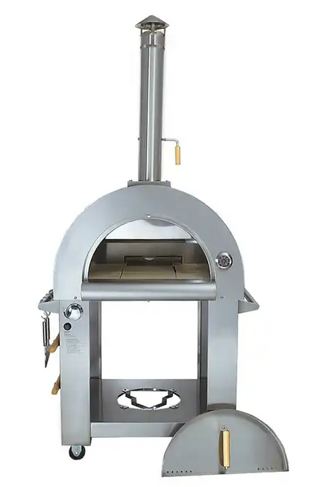 Kokomo 32 Inch Dual Fuel Gas or Wood Fired Stainless Steel Pizza Oven | KO-PIZZAOVEN-LP