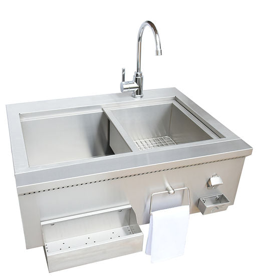 Kokomo 30" Built-In Bartender Cocktail Station With Sink Bottle Opener and Ice Chest | KO-30CKT-SNK