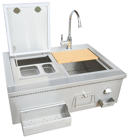 Kokomo 30" Built-In Bartender Cocktail Station With Sink Bottle Opener and Ice Chest | KO-30CKT-SNK