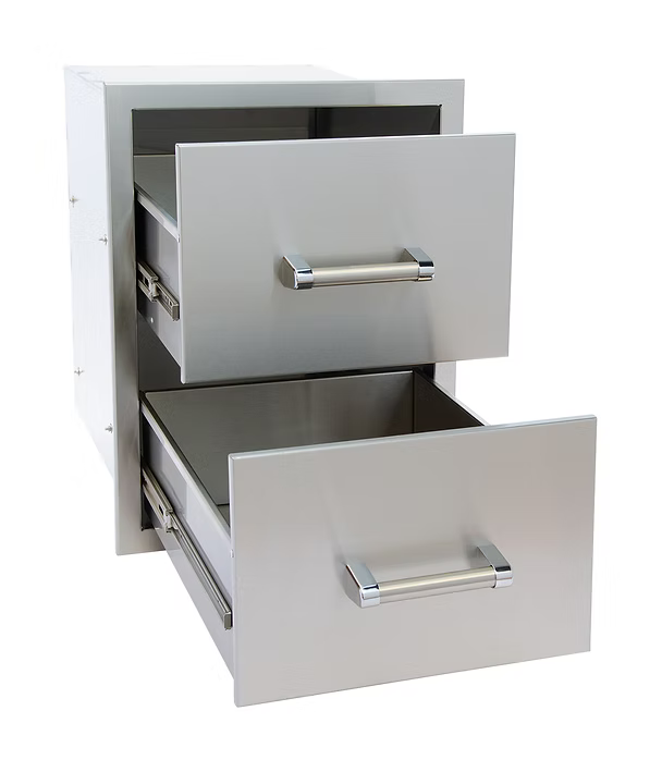 Kokomo Outdoor Kitchen Stainless Steel Double Drawer | KO-DD12