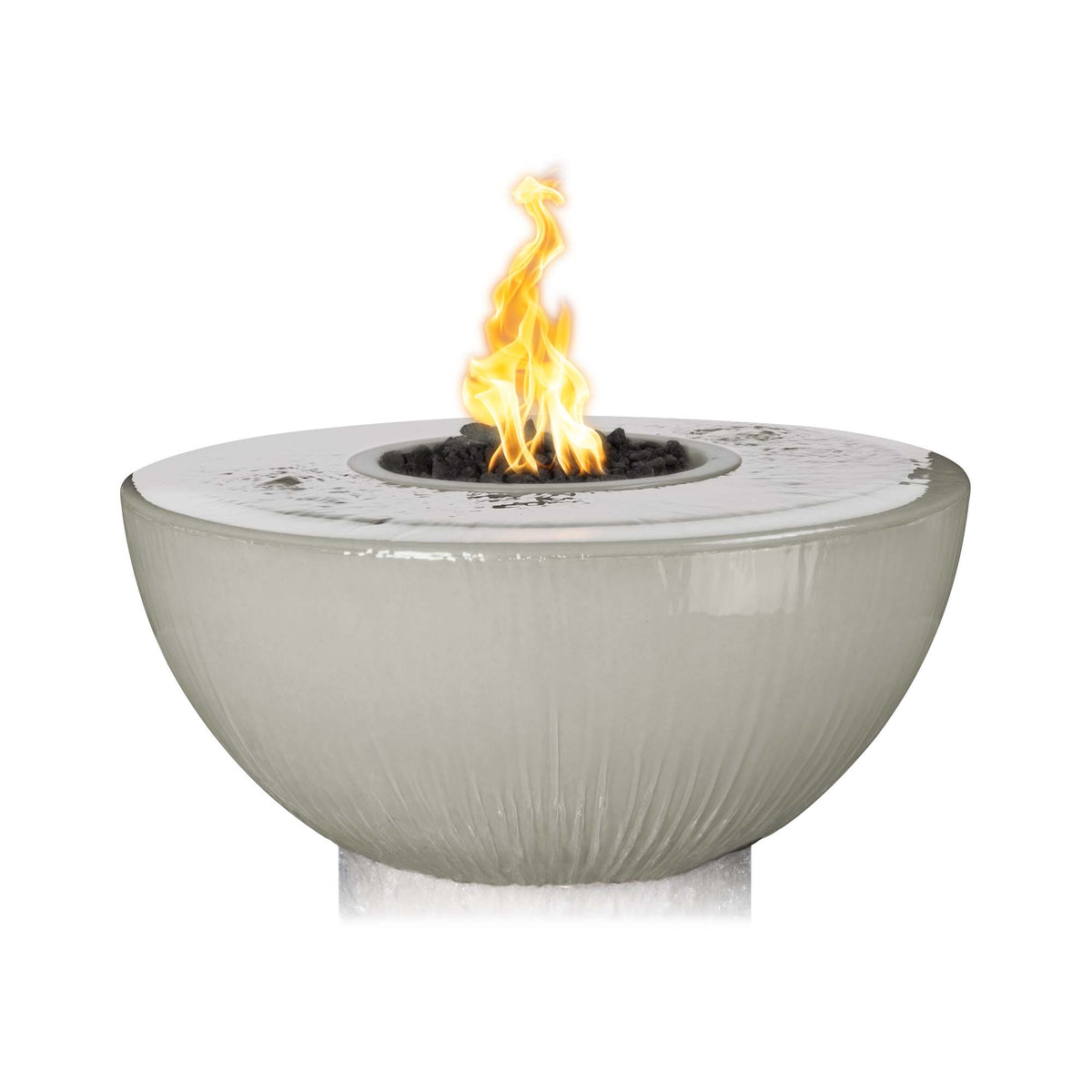 The Outdoor Plus 38″ Sedona GFRC Fire & Water Bowl – 360° Spill