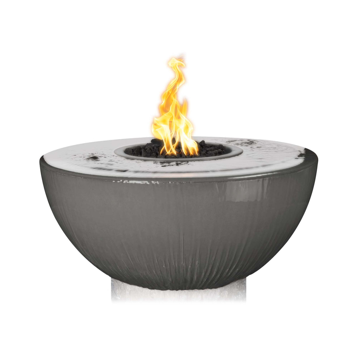 The Outdoor Plus 38″ Sedona GFRC Fire & Water Bowl – 360° Spill