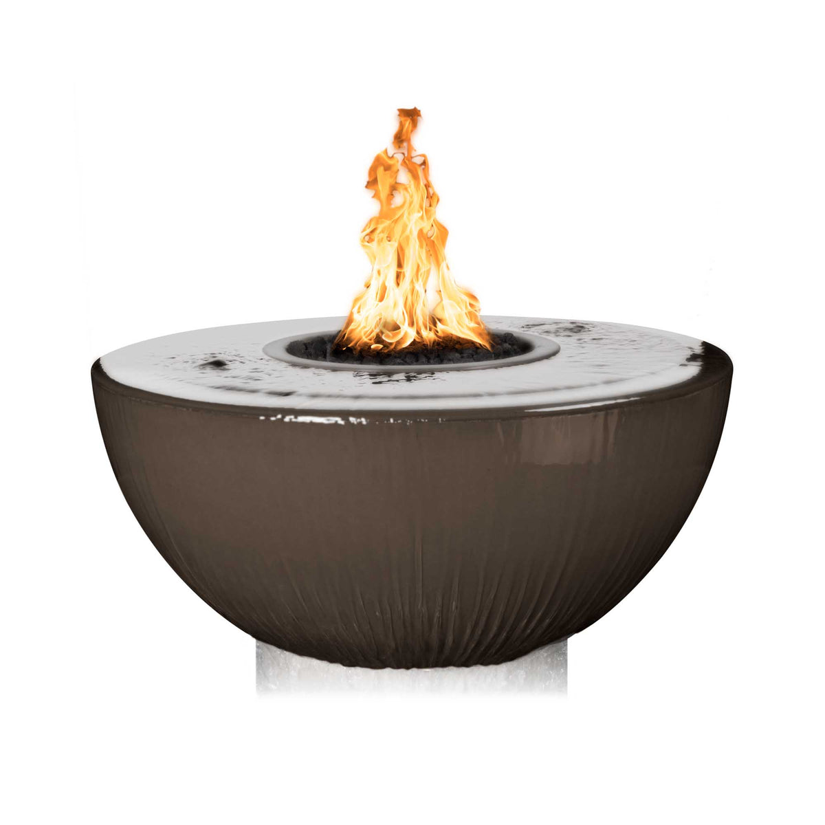 The Outdoor Plus 38″ Sedona GFRC Fire & Water Bowl – 360° Spill