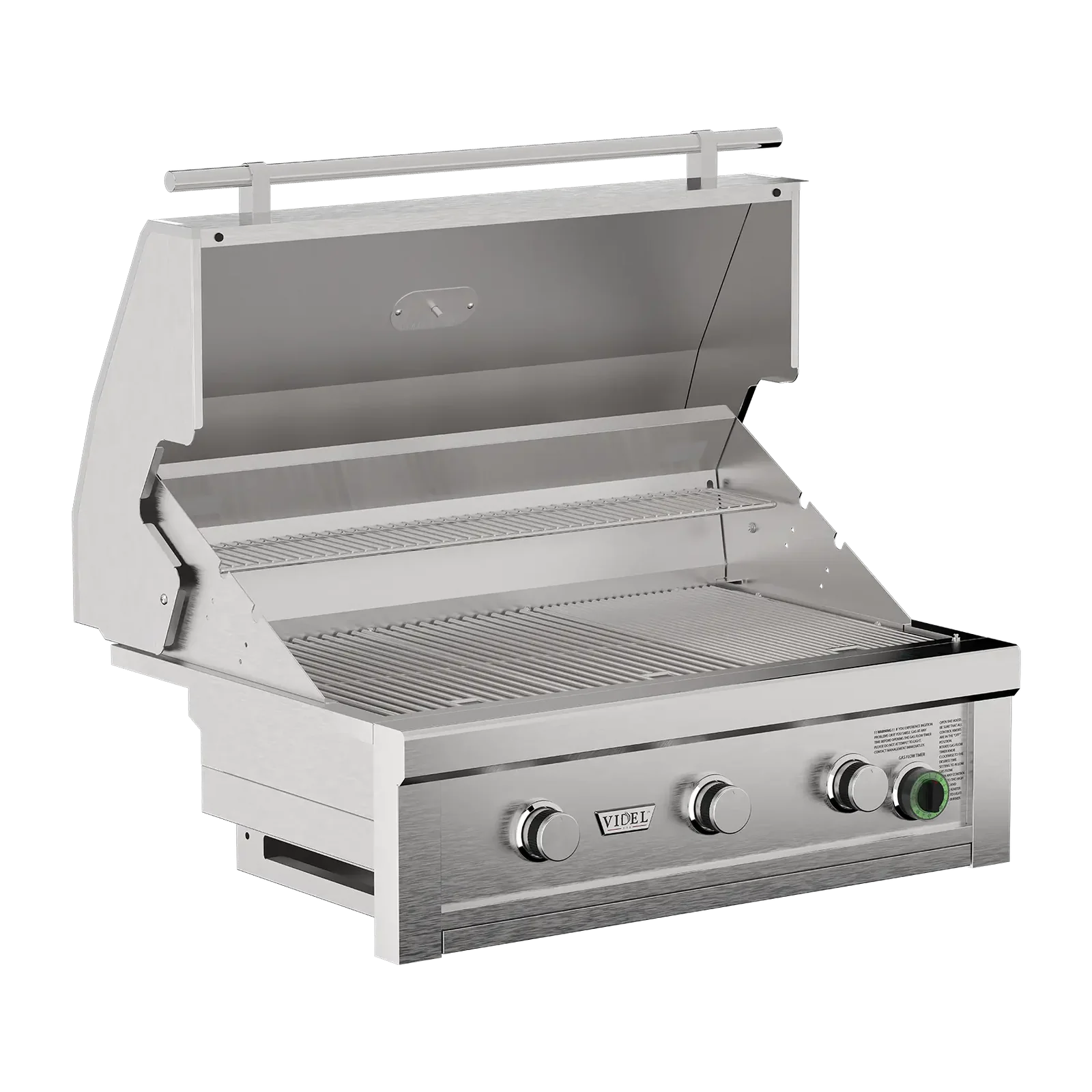 Videl - 36" Commercial Series 3-Burner Built-In Grill with 1-Hour Timer