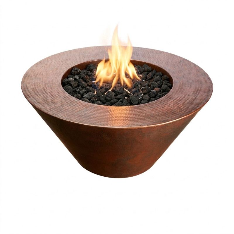 HPC - 32" Mesa Hammered Copper Gas Fire Bowl