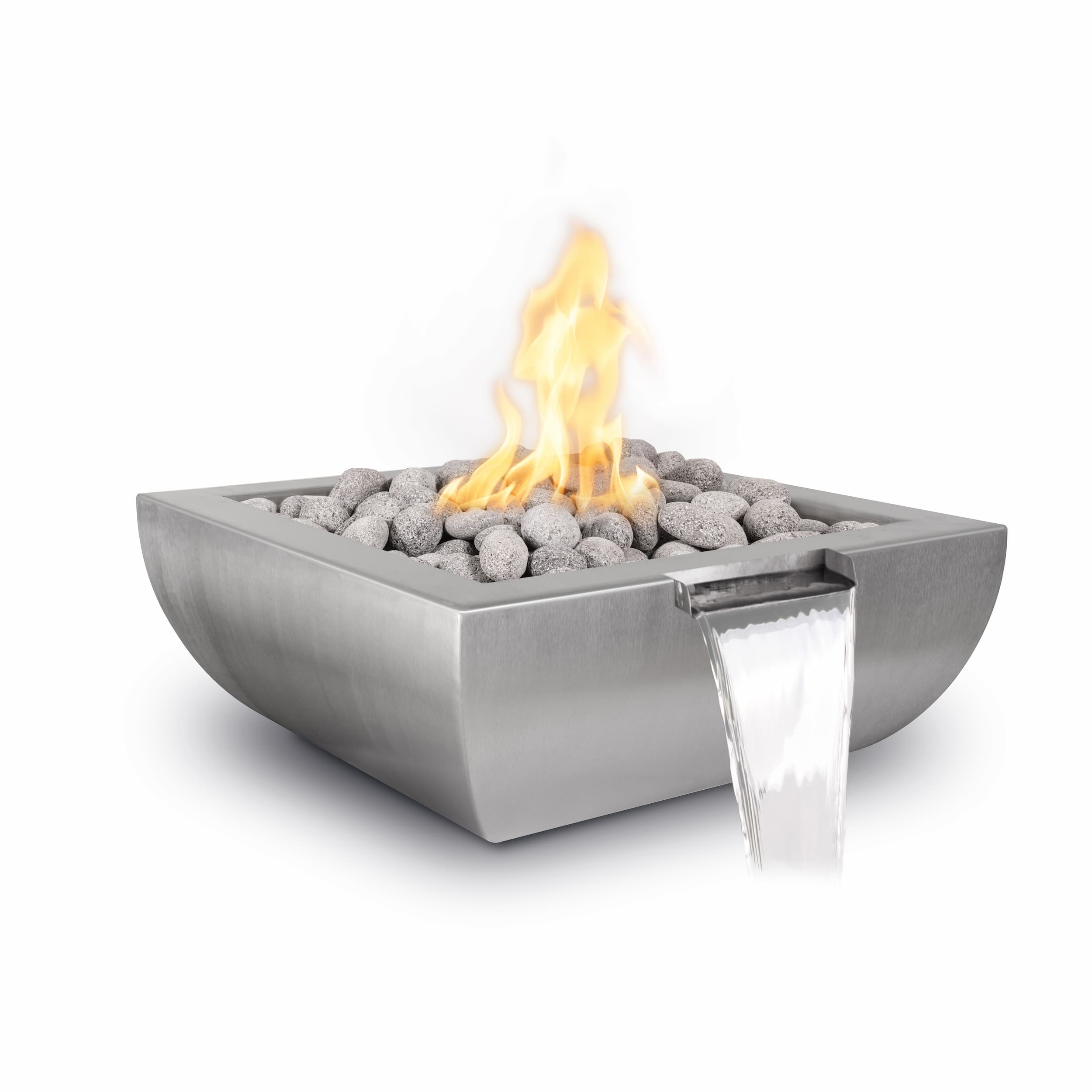 The Outdoor Plus Avalon Square Fire & Water Bowl – Stainless Steel