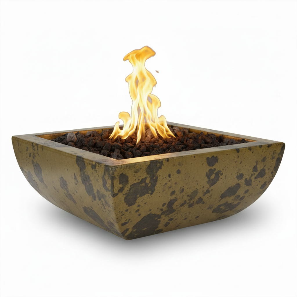 Avalon Fire Bowl - Rustic Moss Stone