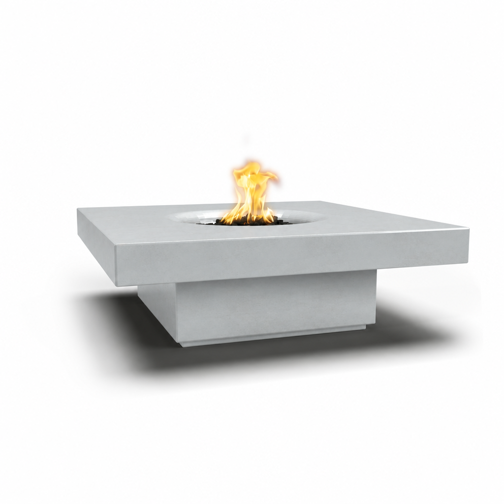 Balboa Fire Table in Metallic Pearl GFRC finish