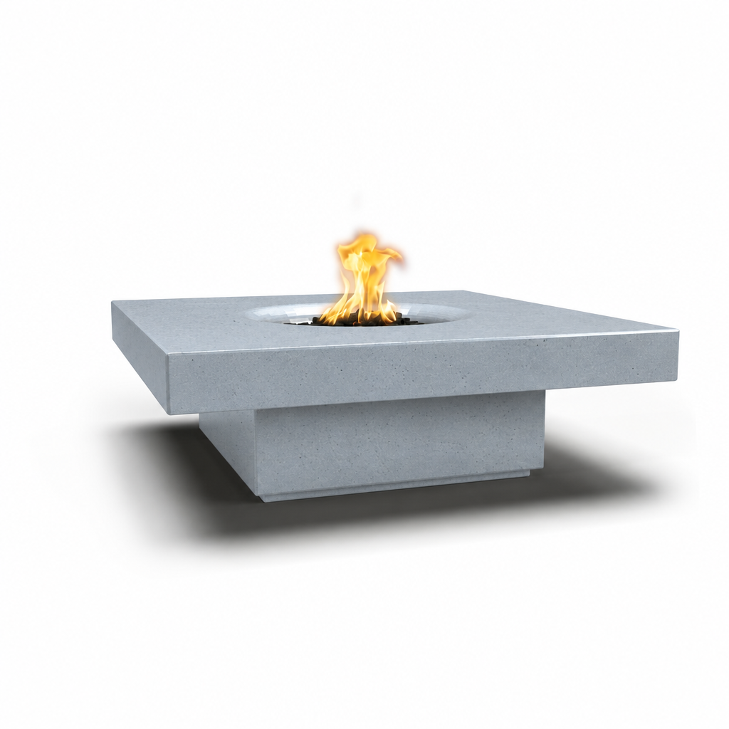 Balboa Fire Table in Metallic Silver GFRC finish