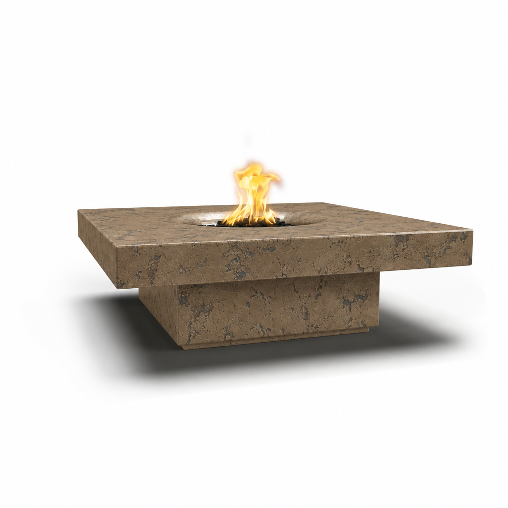 Balboa Fire Table in Rustic Coffee GFRC finish