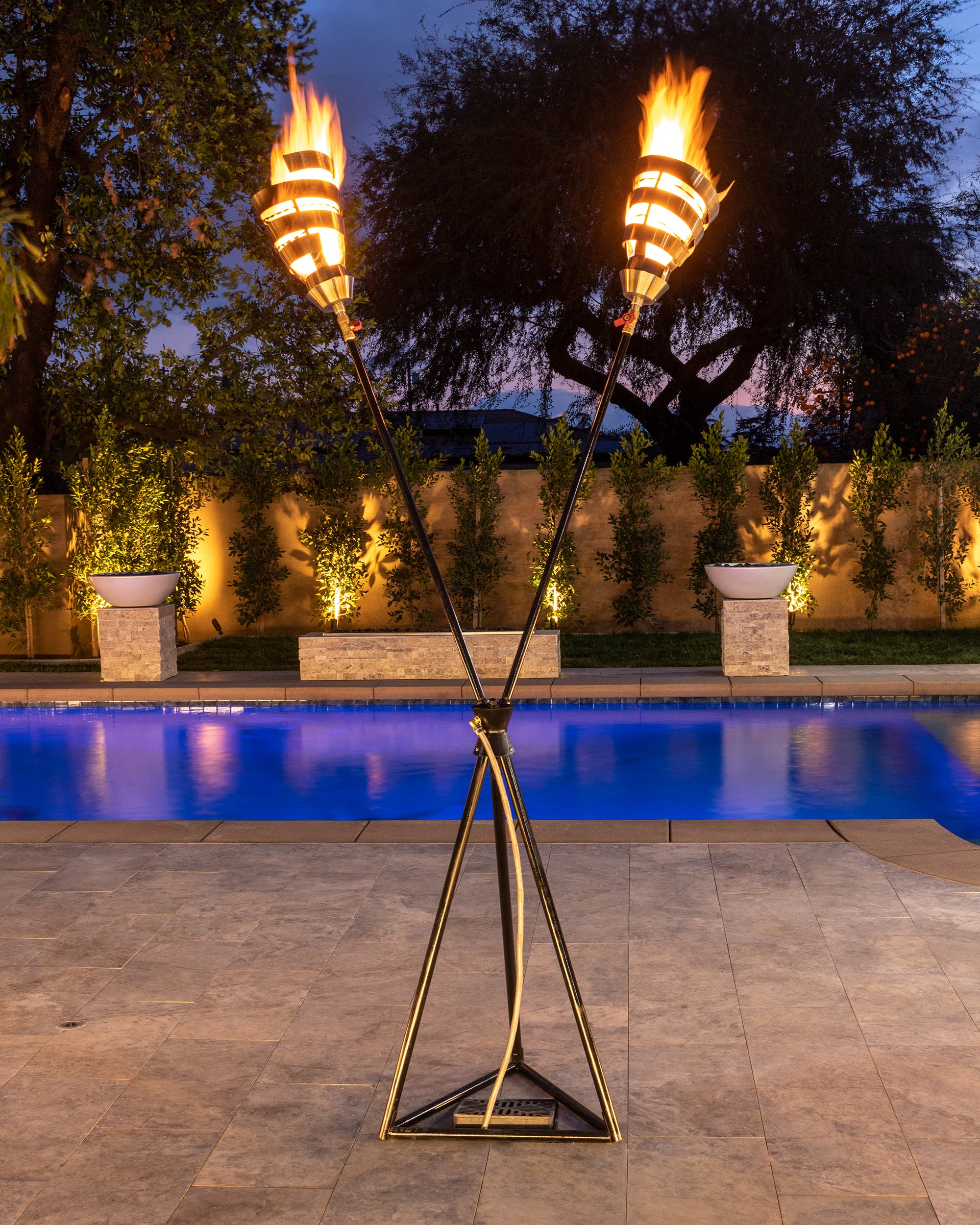 The Outdoor Plus - Spiral Fire Torch - Stainless Steel
