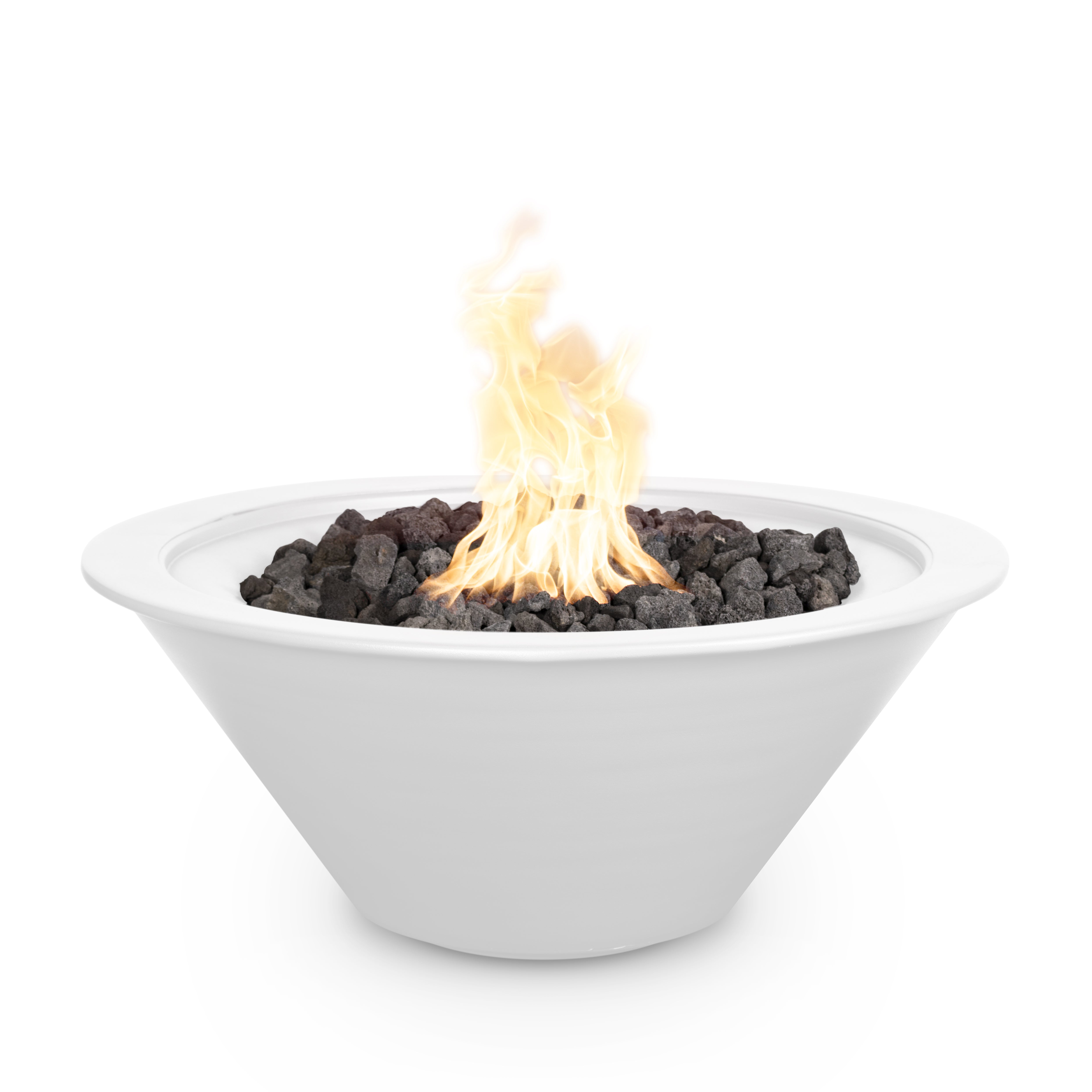 The Outdoor Plus - Round Cazo Powder Coated Metal Fire Bowl - White