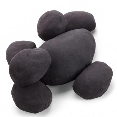 HPC - 84pc Black Fire Pit Rocks (Gelcast)