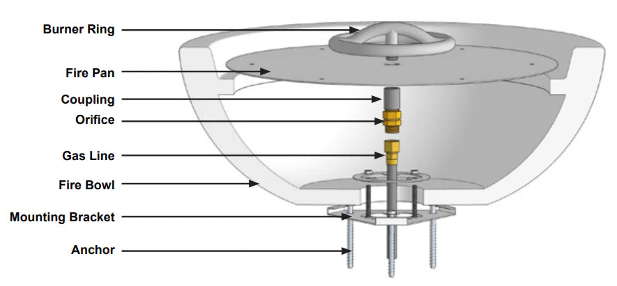 The Outdoor Plus Maya GFRC Concrete Square Fire Bowl - Metallic Silver