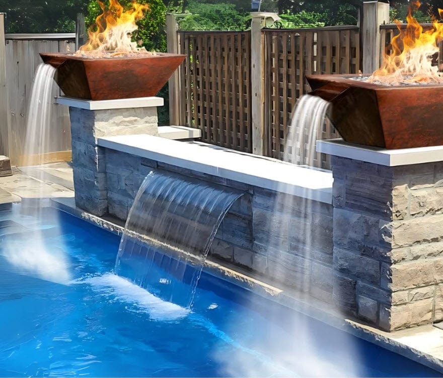 HPC - 40" Sedona Hammered Copper Gas Fire and Water Bowl