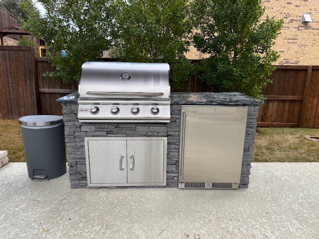 Tru Innovative Outdoor 6 Ft Pro Grill Island For Grill, Fridge & Storage