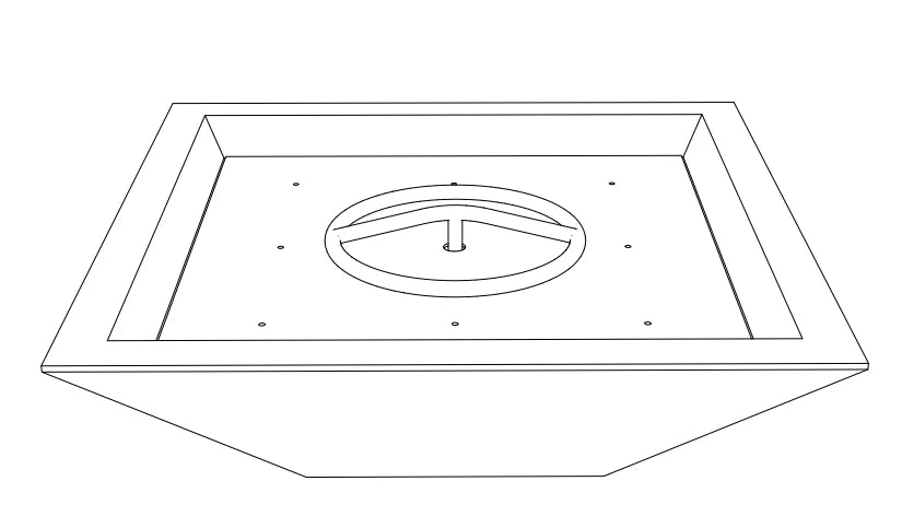 The Outdoor Plus Maya GFRC Concrete Square Fire Bowl - Metallic Bronze