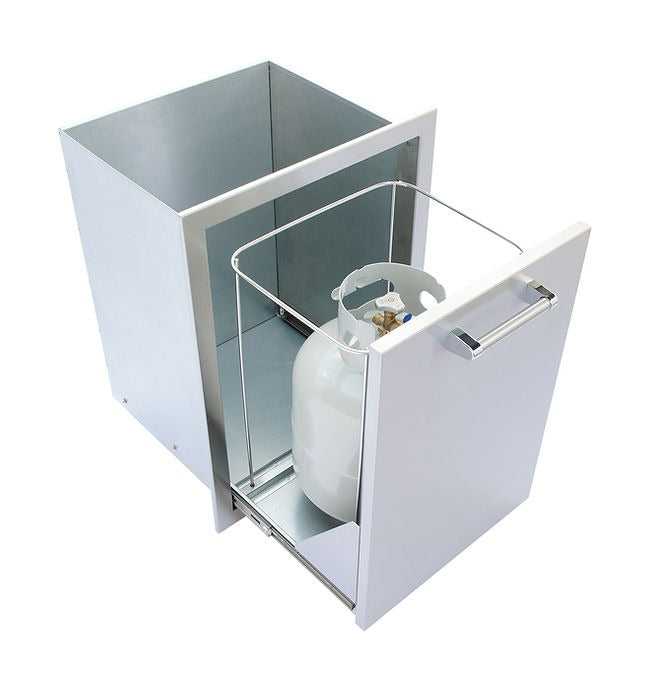 Kokomo Outdoor Kitchen Stainless Steel Trash/Propane Pull-Out | KO-TRHD
