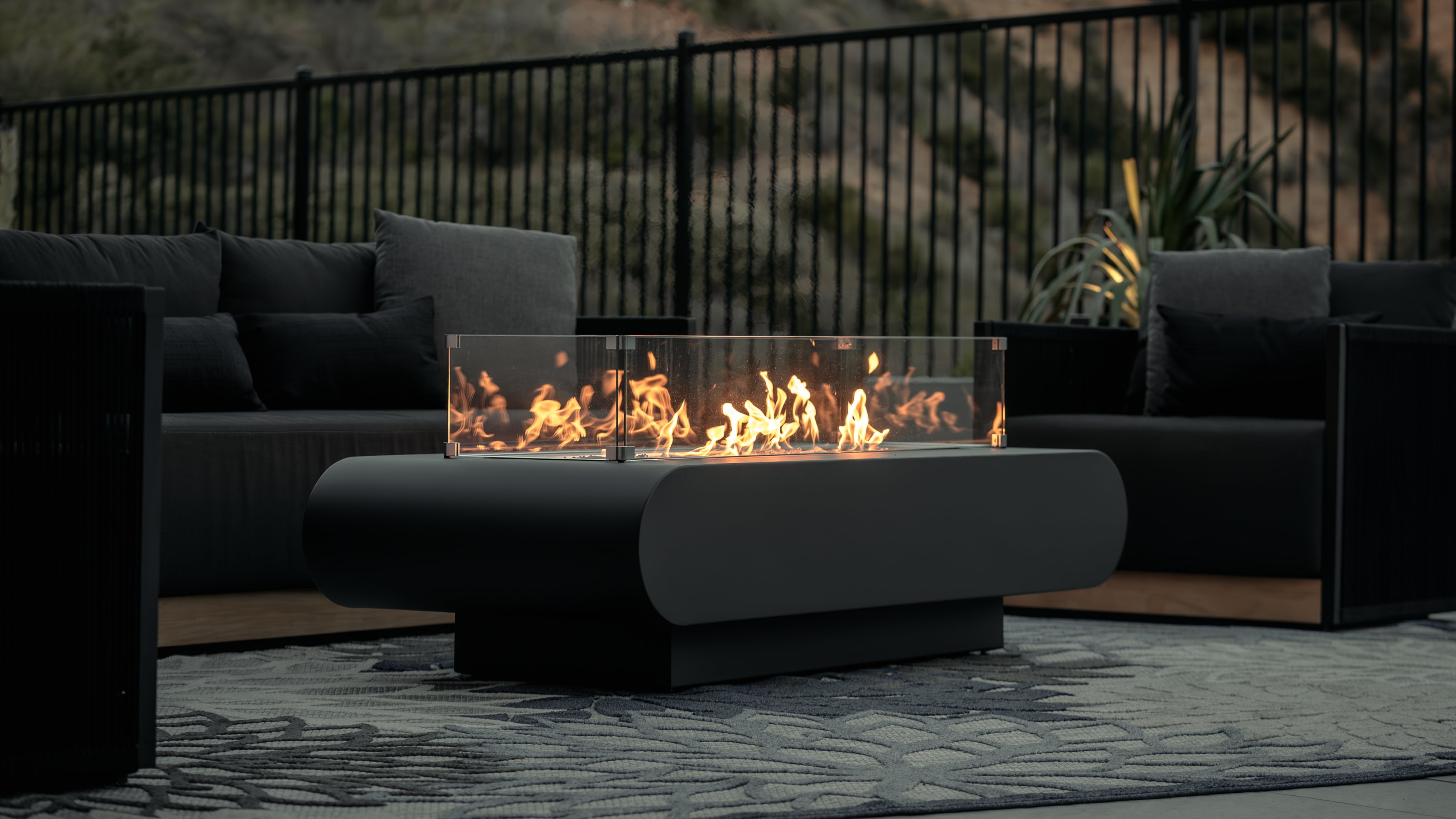 The Outdoor Plus La Jolla 48" x 28" Fire Pit - Powder Coated Metal