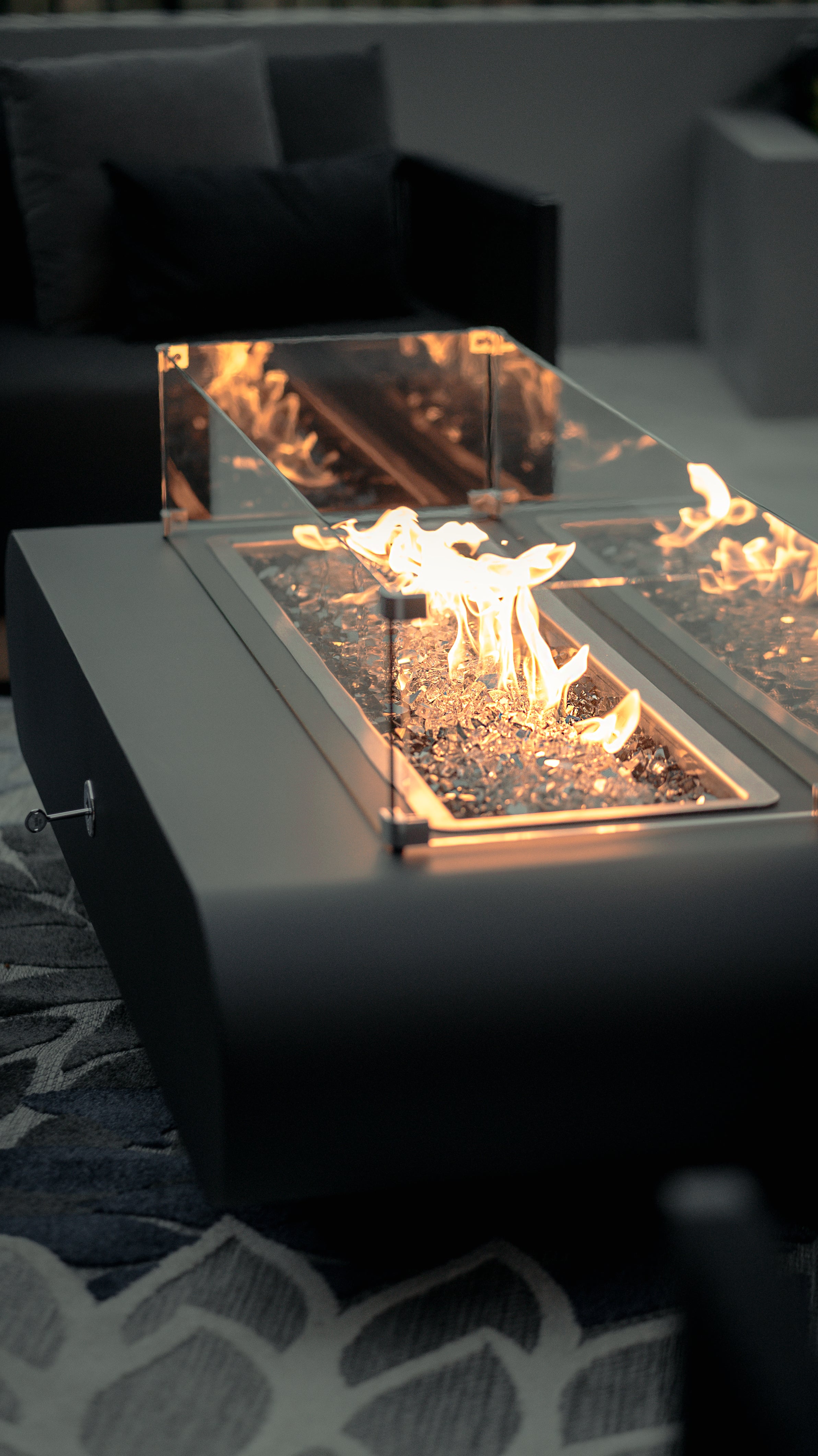 The Outdoor Plus La Jolla 48" x 28" Fire Pit - Powder Coated Metal