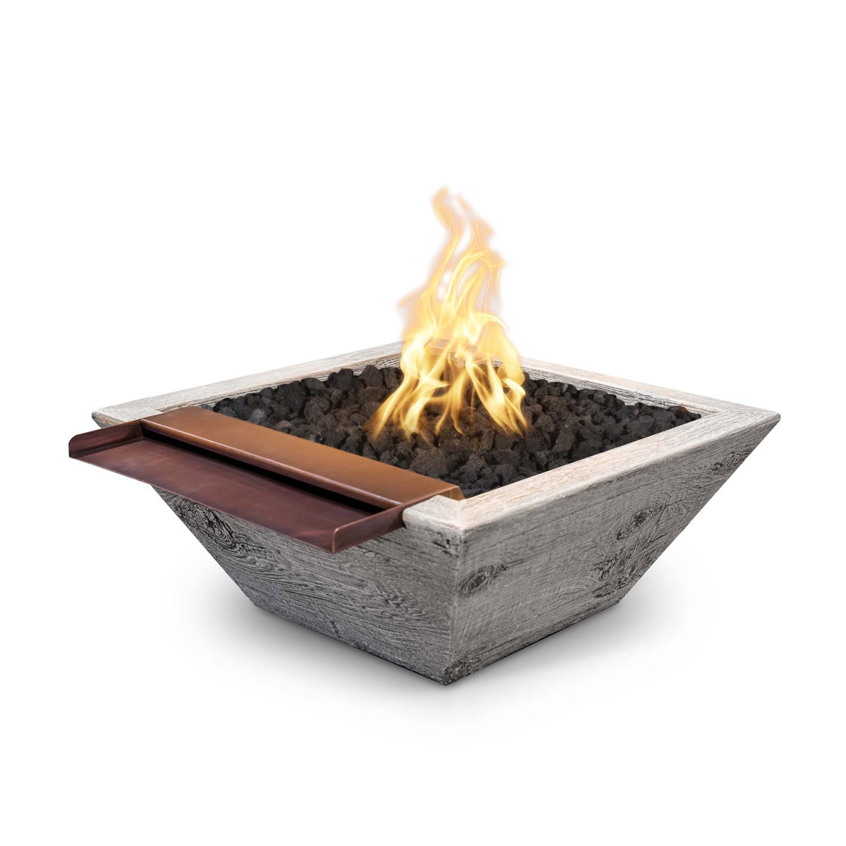 The Outdoor Plus Maya Wood Grain Wide Spill Fire & Water Bowl