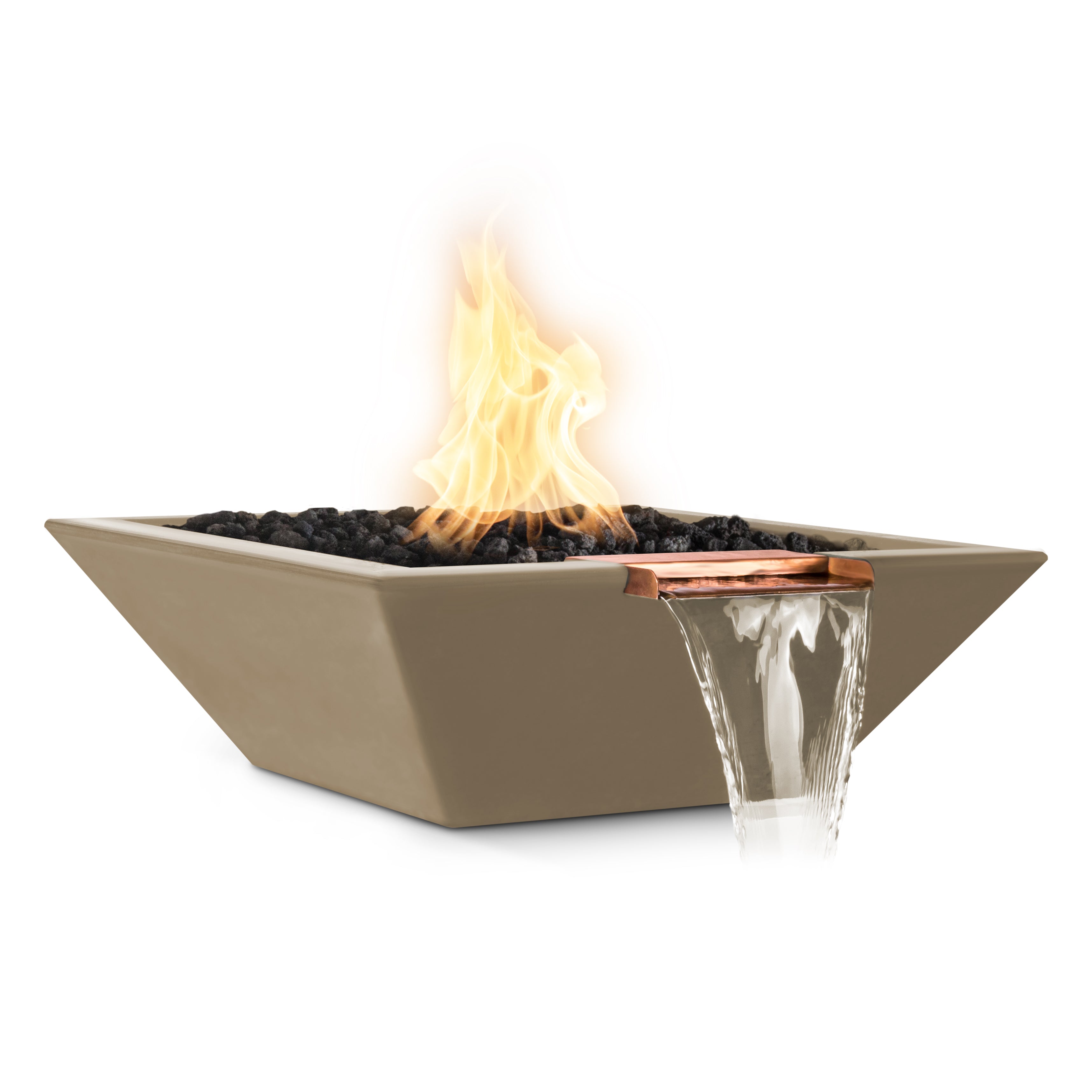 The Outdoor Plus - Maya GFRC Fire & Water Bowl - Brown