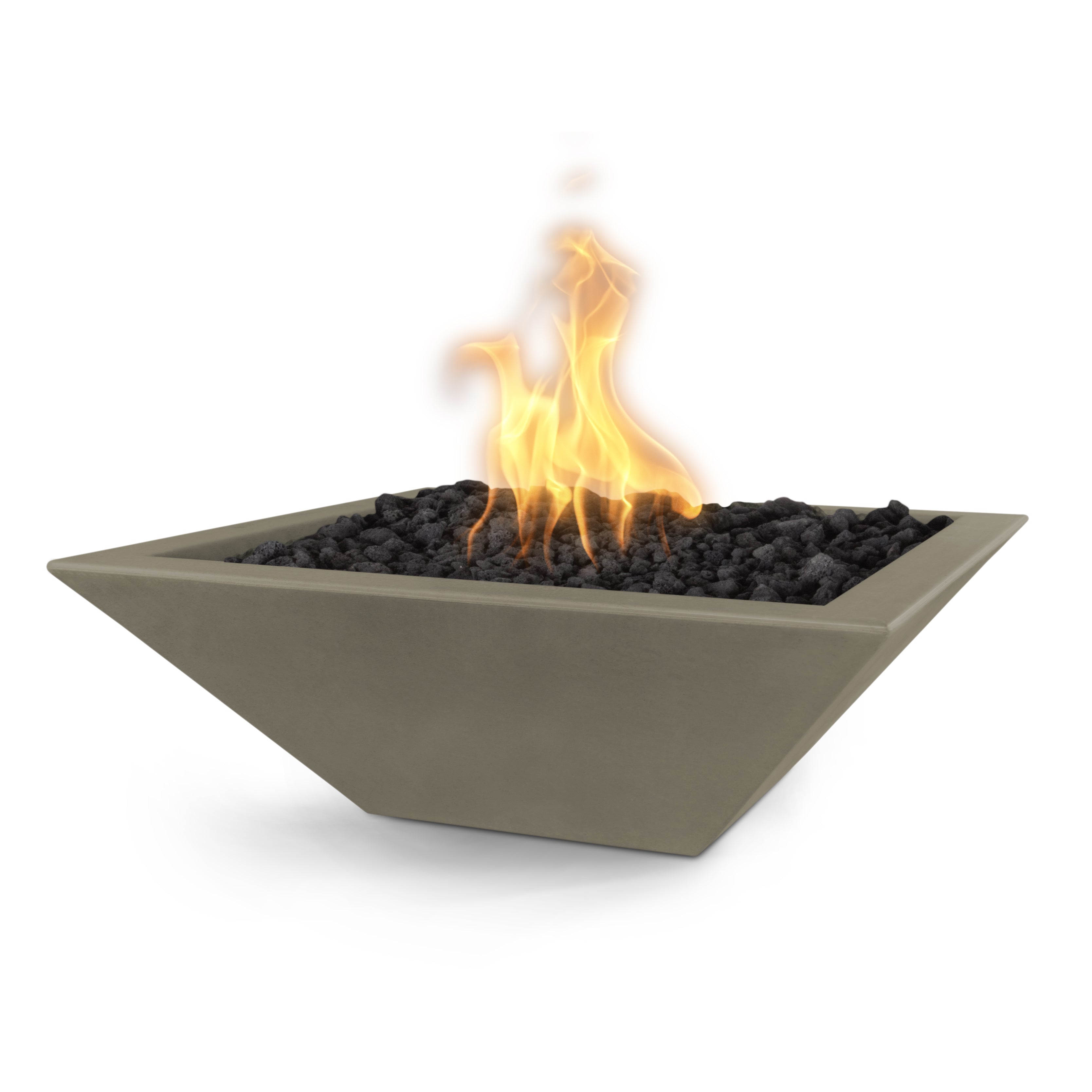 The Outdoor Plus Maya GFRC Concrete Square Fire Bowl - Ash