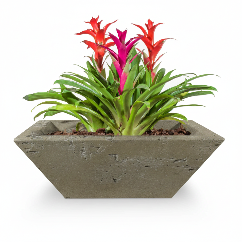 Maya planter bowl matching the exact Rustic Moss Stone swatch