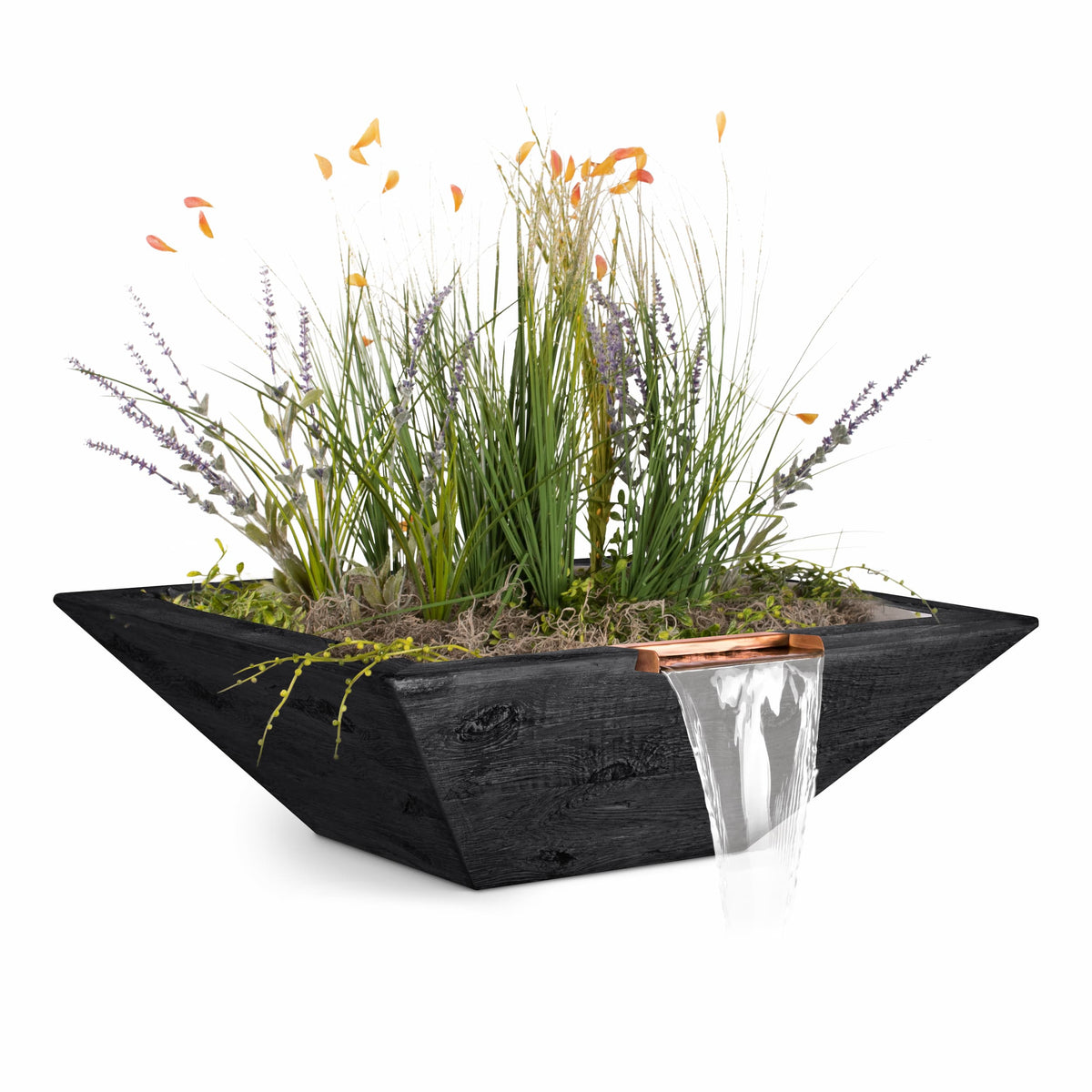 The Outdoor Plus Maya Woodgrain Planter & Water Bowl