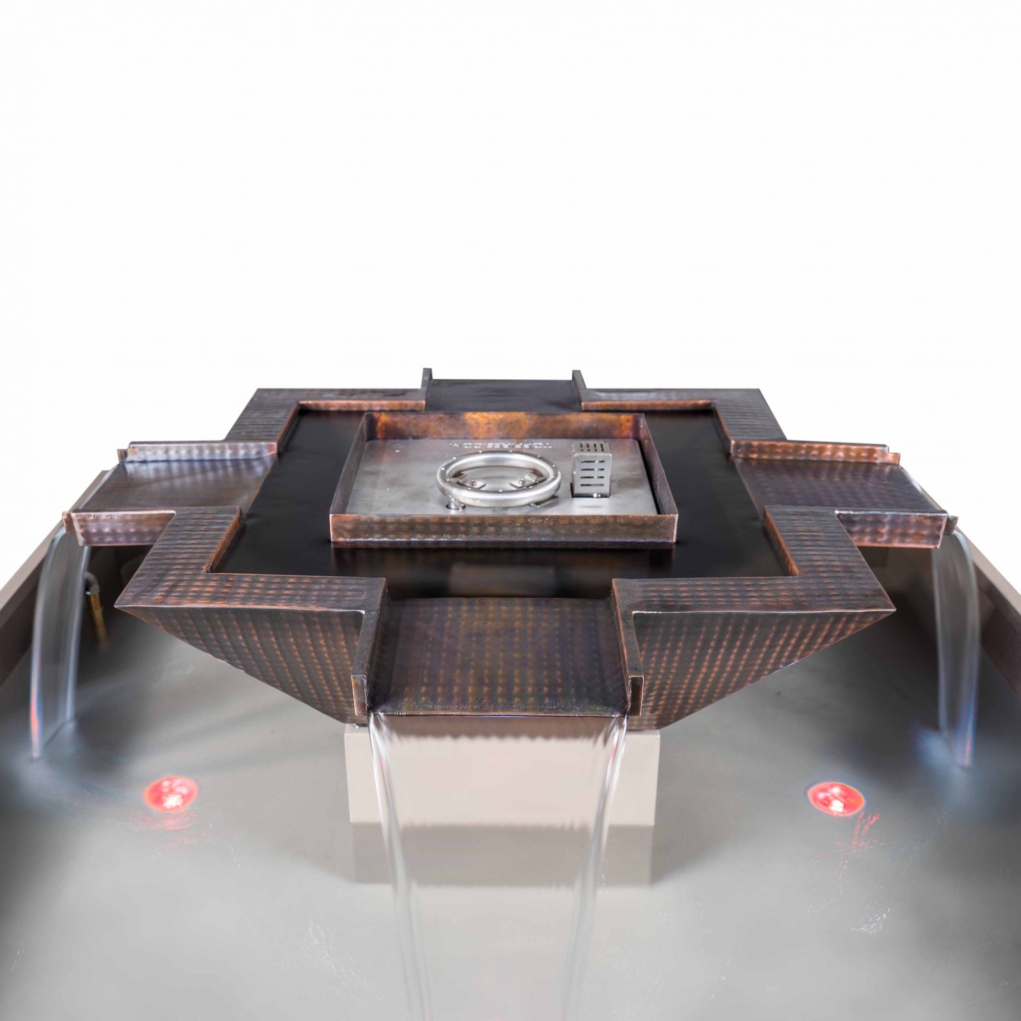 The Outdoor Plus – 60″ Square Olympian with Maya – 4 Way Spill Fire & Water Fountain