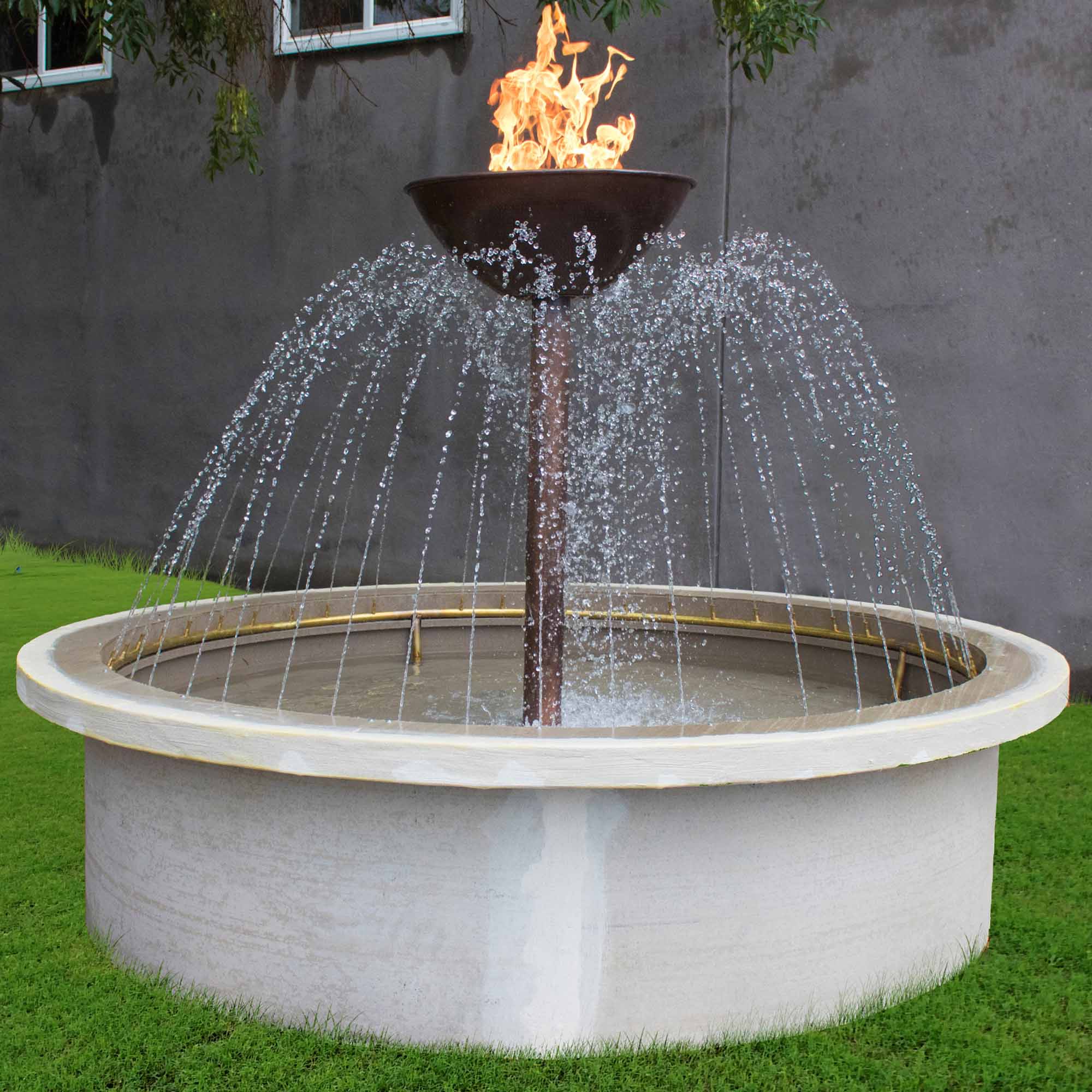 The Outdoor Plus – 60″ Osiris Square 4-Way Spill Copper Fire & Water Fountain