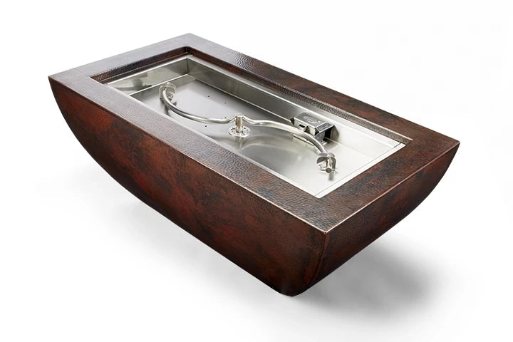 HPC - 47"x25" Phoenix Hammered Copper Gas Fire Bowl with Standard S-Fire-Burner