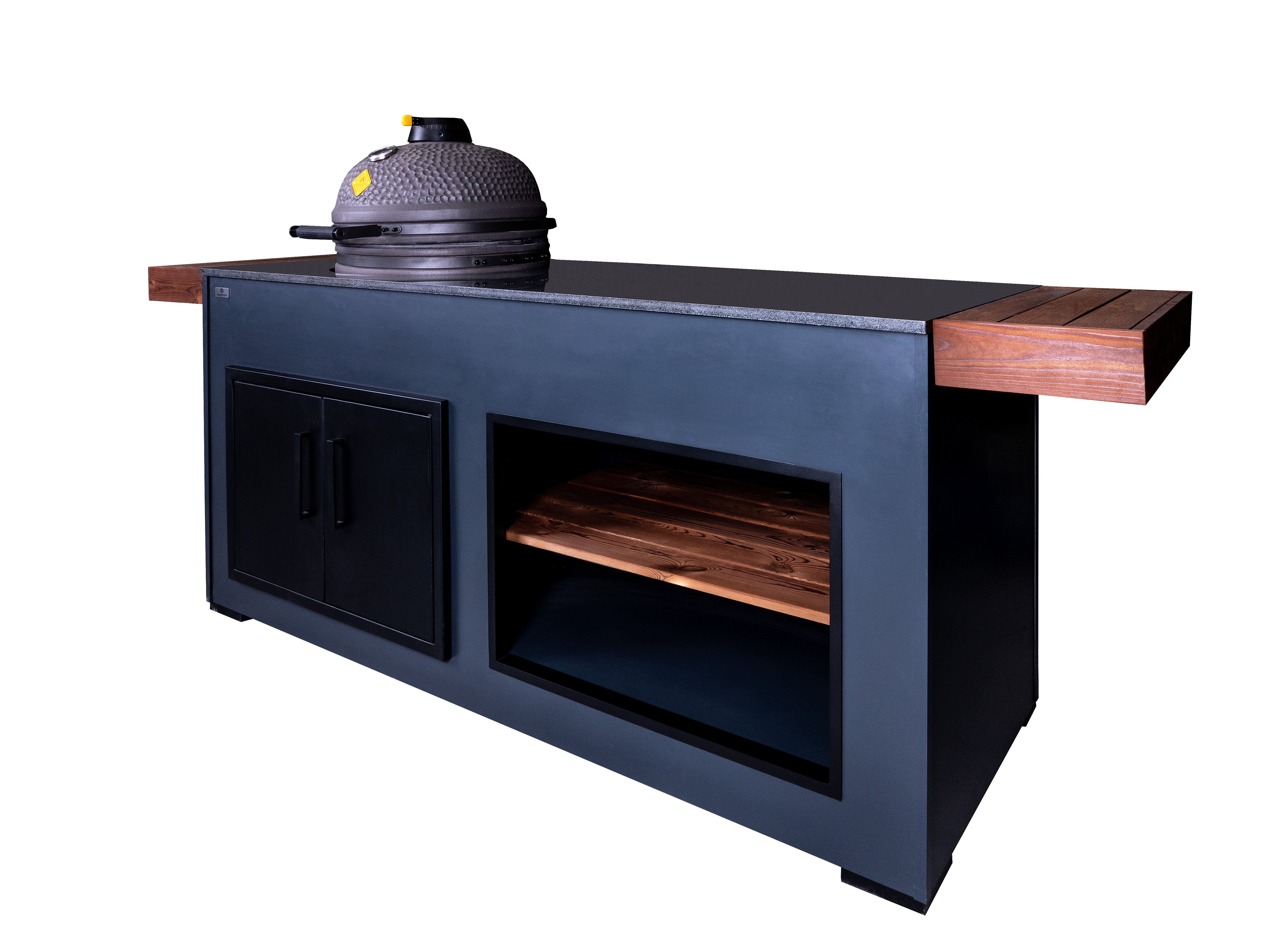 Grillandia Egg Nest II Kamado Outdoor Kitchen Island with Ceramic Grill & Sink