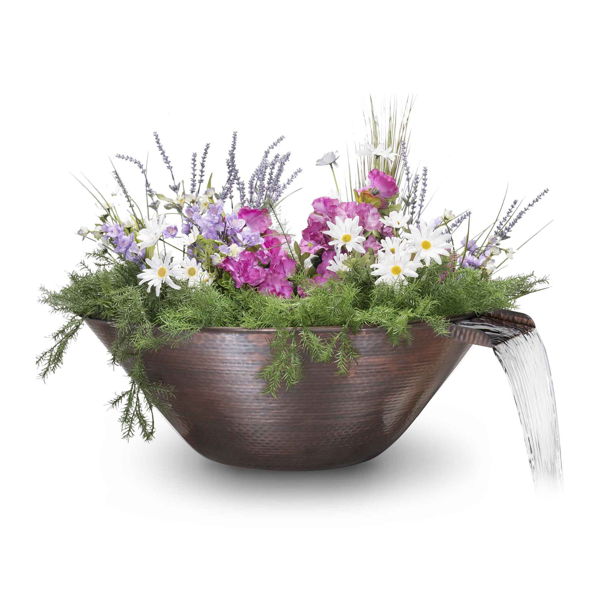The Outdoor Plus 31" Remi Hammered Copper Planter & Water Bowl