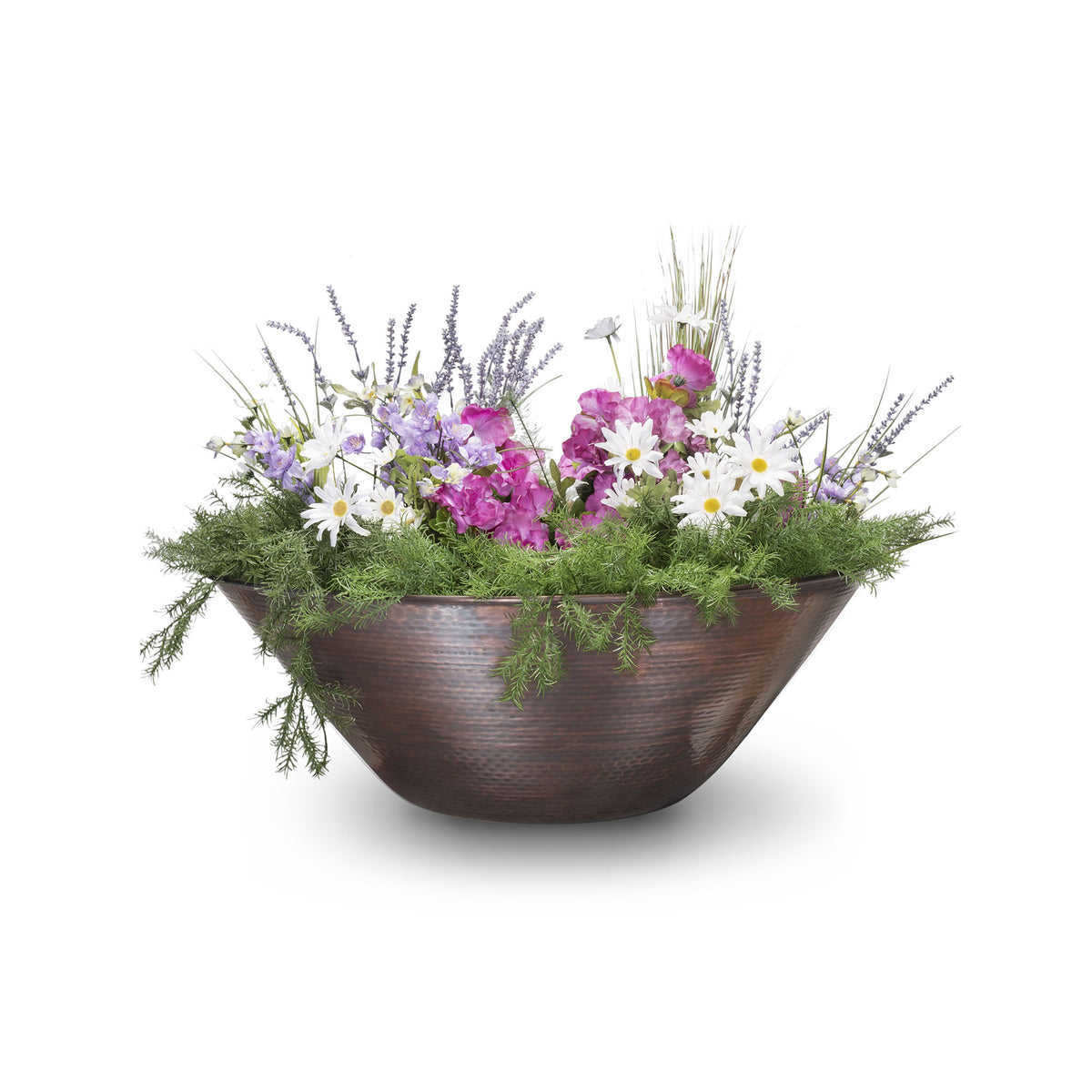 The Outdoor Plus 31" Remi Planter Bowl – Hammered Copper