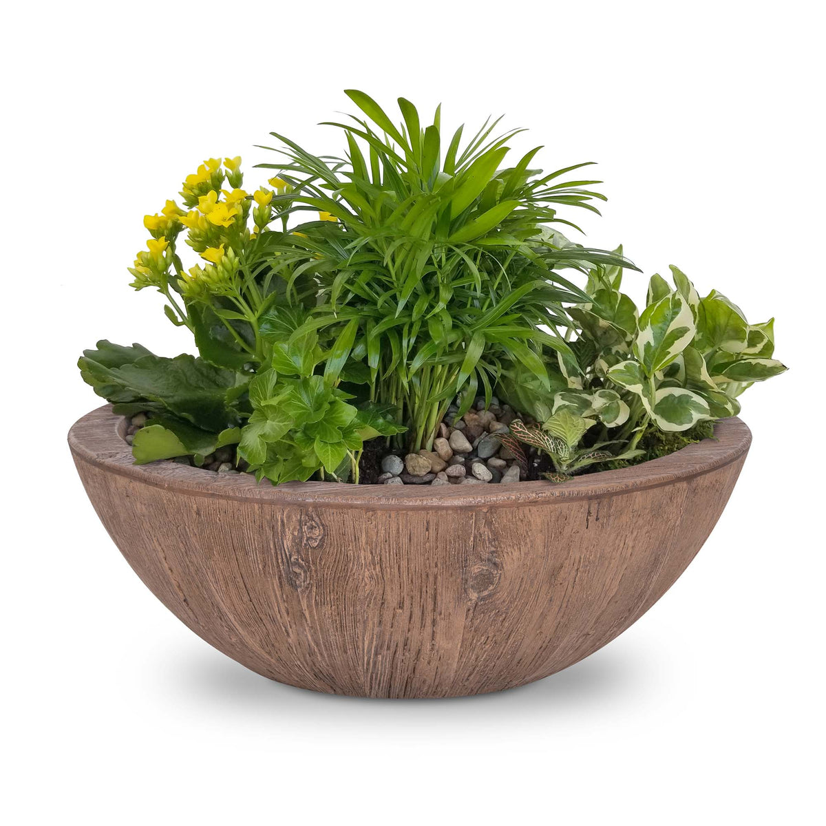 The Outdoor Plus Sedona Planter Bowl – Wood Grain